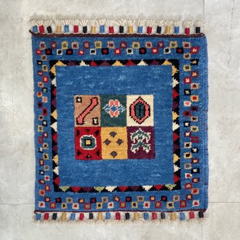 手織りトルコ絨毯 座布団 39×38CM HANDMADE TURKISH CARPET ZABUTON 9101の画像