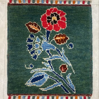 手織りトルコ絨毯 座布団 41×39CM HANDMADE TURKISH CARPET ZABUTON 9061の画像