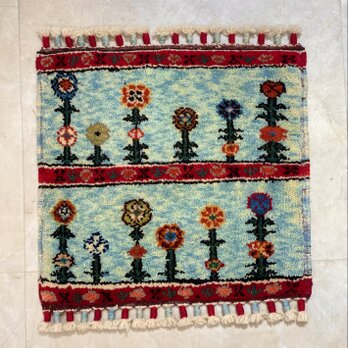 手織りトルコ絨毯 座布団 36×37CM HANDMADE TURKISH CARPET ZABUTON 9109の画像