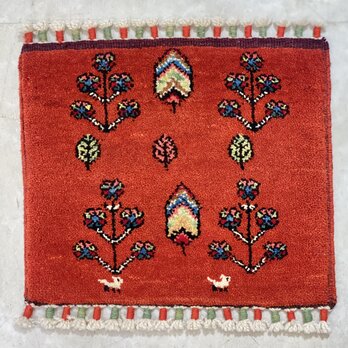 手織りトルコ絨毯 座布団 33×39CM HANDMADE TURKISH CARPET ZABUTON 9100の画像
