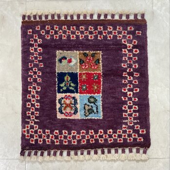 手織りトルコ絨毯 座布団 37×37CM HANDMADE TURKISH CARPET ZABUTON 9111の画像