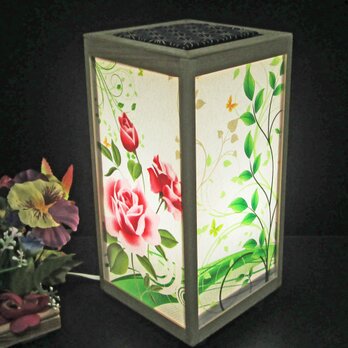 春風バラの香り　華燭の宿り木　桧枠造・LED・厚上質紙張貼・軽量／PK-057の画像
