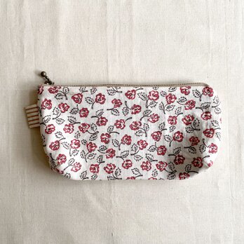 feedsack pouch ~red flower~の画像