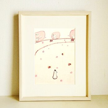 アレンジOKなオーダー制作｜原画「桜の季節」 ※木製額縁入り（八つ切りサイズ）の画像