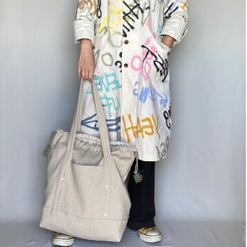 Japan linen tote bag (L)の画像