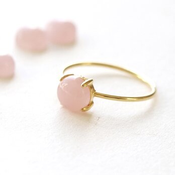 グァバ色の指輪｜グァバクォーツ 天然石 一粒リング ゴールド/シルバー — Jelly beans —