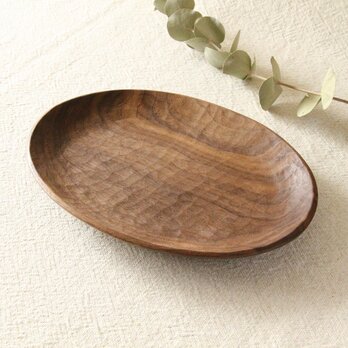 木のオーバル皿（ウォールナット）#ODG-BW-01の画像