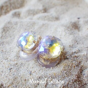 Aurora Mermaid Earrings オーロラシャイン☆蝶バネクリップイヤリングの画像