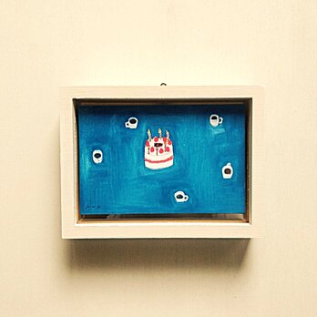 アクリル画｜原画「バースデー」※木製額縁入りの画像