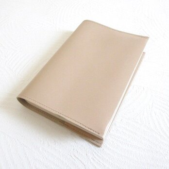 文庫本サイズ《ゴートスキン》パールピンク・ライトシュリンク・一枚革のブックカバー・0791の画像