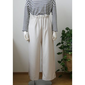 【sale】ワイドストレートパンツ　オフホワイト　（M）の画像