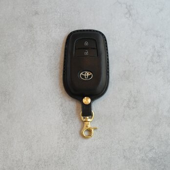 TOYOTA　スマートキーケースⅡ　ボタン２段タイプ　栃木レザー【名入れ無料・選べる革とステッチ】手縫い・本革の画像