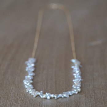 [送料無料] K18 ミニケシシルバーカラーアコヤ真珠ネックレス(60cm,PNK009)の画像