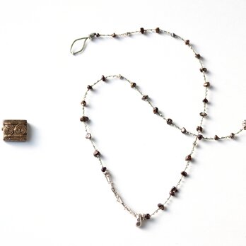 -Boulder opal・Karensilver- silver braid necklace