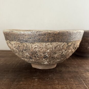 焼締&泥彩&灰釉　茶碗　中(middle)の画像