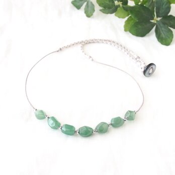 Green×Silver Short Necklace（グリーンアベンチュリン）の画像