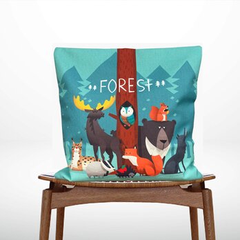森のクッション Animals in the night forest -ヒノキの香り-の画像