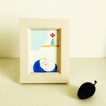 アレンジOKなオーダー制作｜原画「優しい風」※木製ミニ額縁入り（犬　犬の絵　うちの子）の画像
