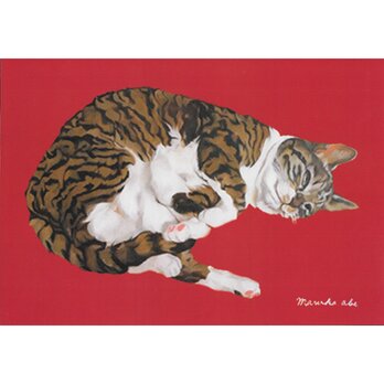 猫イラスト　「ねっころがる猫」（複製画）の画像