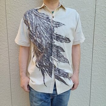 善工房×Ubatamaコラボシャツ（羽柄）の画像