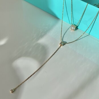 18K ダイヤモンド ドロップネックレス