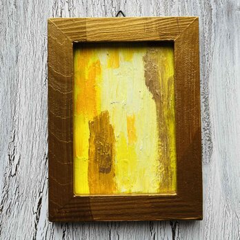 風水画「陽だまりの黄色」原画・油彩・壁掛け・独立スタンド付きの画像