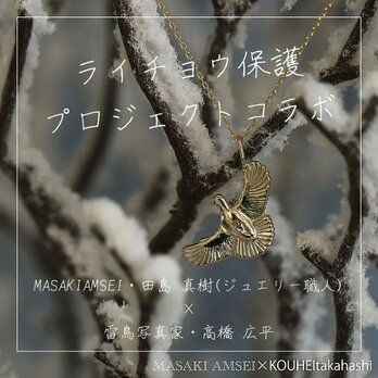【 MASAKI AMSEI×高橋広平　雷鳥保護プロジェクトコラボ 】 羽ばたく雷鳥のペンダントトップの画像