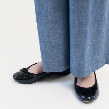 岡山デニム きれいな水色 ワイドパンツ シャンブレー ●LARA●