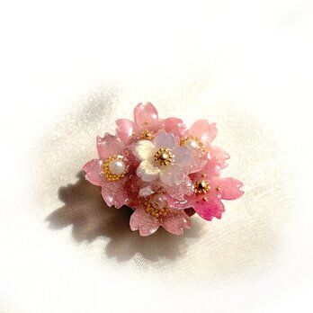 八重桜の帯留めの画像