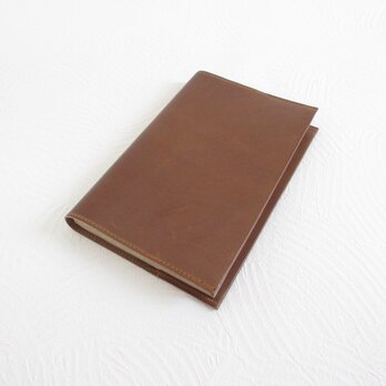 《ゴートスキン》新書サイズ、コミック対応・ブラウン・一枚革のブックカバー・0726の画像