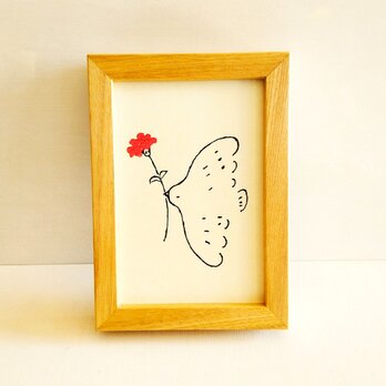 栗材ポストカードサイズの額縁とポストカードのセット・母の日ギフト・カーネーション・送料無料　特集掲載作品＊