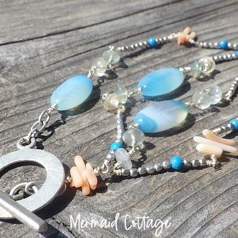 Seaside Agate Necklace　アゲートと珊瑚のネックレスの画像