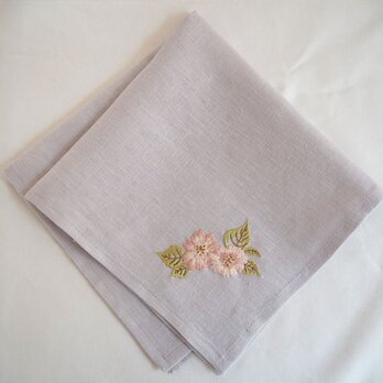 サクラのハンカチ　【八重桜：Pale Gray】の画像