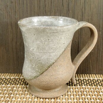 陶器マグカップ・スレンダー　赤土＋白【230326】の画像