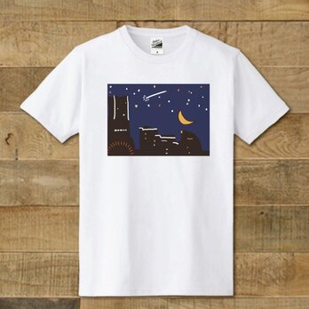Tシャツ　横浜イラスト　「みなとみらいと流れ星」の画像