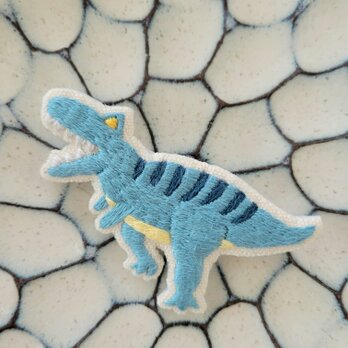 ティラノサウルス刺繍ブローチ【受注製作】の画像