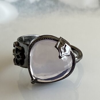 〜鍵〜スコロライトsilver925ルテニウムプレートリング