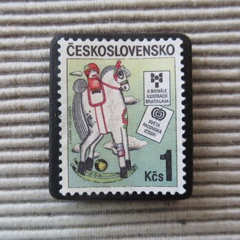 チェコスロバキア　童話切手ブローチ　8548の画像