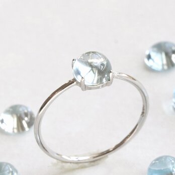 澄み空の指輪｜スカイブルートパーズ 天然石 一粒リング ゴールド/シルバー — Sky blue —