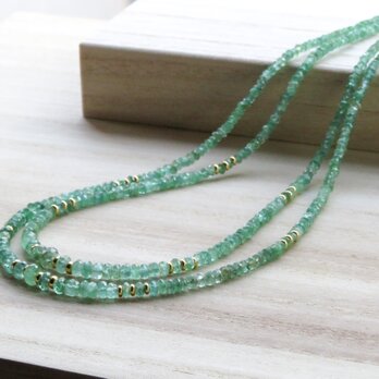 <Sample価格> k18✼emerald necklace 2連の画像