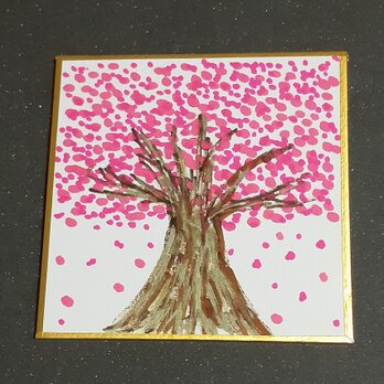 幸せを呼ぶはっぴい桜　原画 ミニ色紙の画像