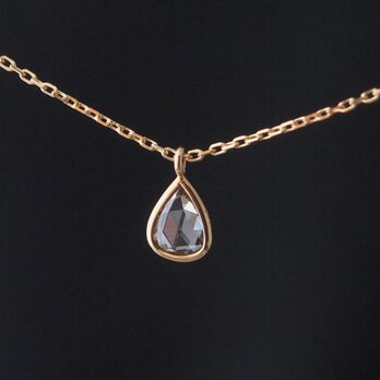 K18ダイヤネックレス　ローズカットダイヤモンド NO.1　シンプル　華奢　しずく　雫　ドロップの画像