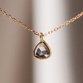 K18ダイヤネックレス　ローズカットダイヤモンド NO.2　シンプル　華奢　しずく　雫　ドロップの画像