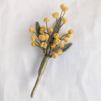 〈翌日配送〉【filer】刺繍ブローチ　mimosa(ミモザ)の画像