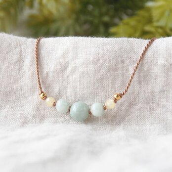 Pastel Short Necklace（翡翠×イエロージェード）の画像