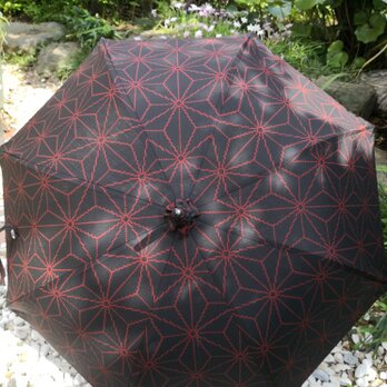 日傘紬（黒麻の葉）09304の画像