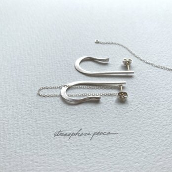 【SV925+K10ポスト】Harp: Pierced Earringsの画像