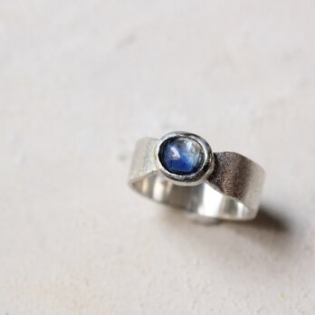 カイヤナイトの幅広リング/silver