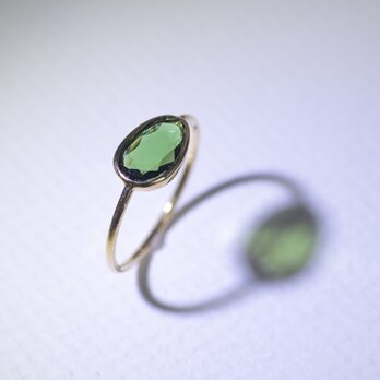 GreenGarnet（Tsavorite)_0.60ct K18YG Ring 【Ramo petalo/ラモペタロ】の画像