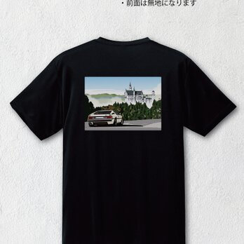 イラスト・Tシャツ（バックプリント）　 ドイツのノイシュヴァンシュタイン城の風景の画像